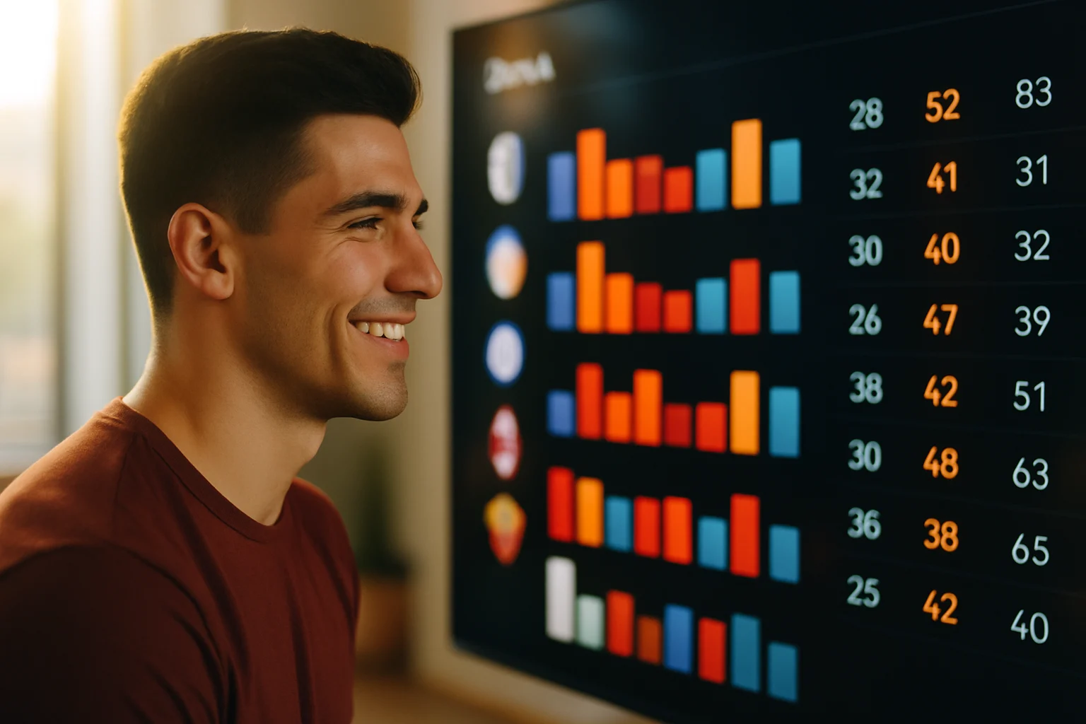 意甲積分榜前五名球隊數據對比圖表