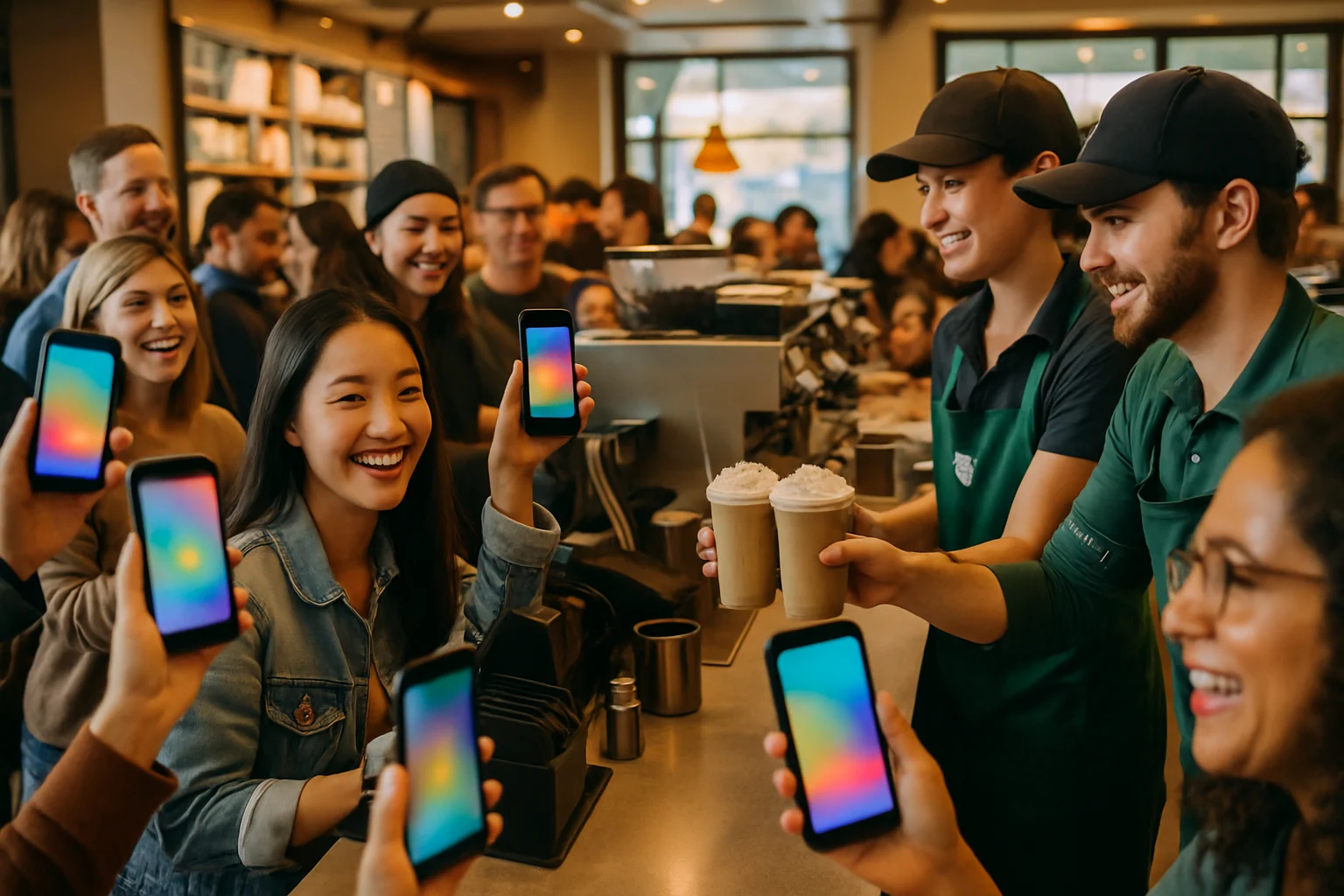 星巴克門市櫃檯展示買一送一活動看板