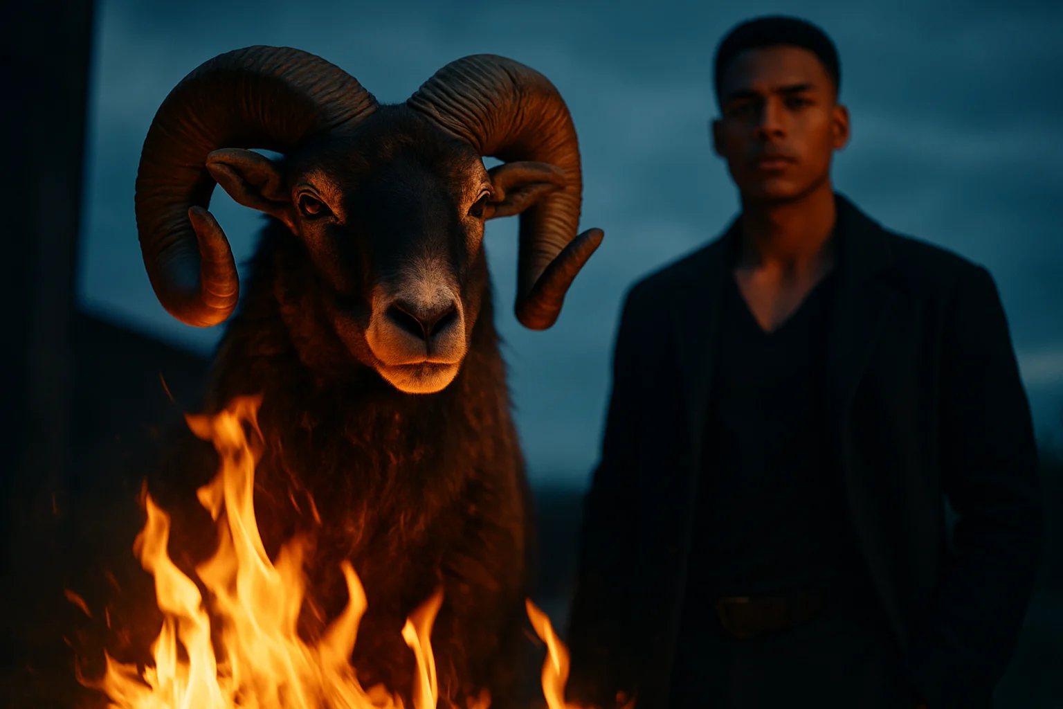 牡羊座星座符號♈公羊圖騰與黃道帶十二星座位置示意圖