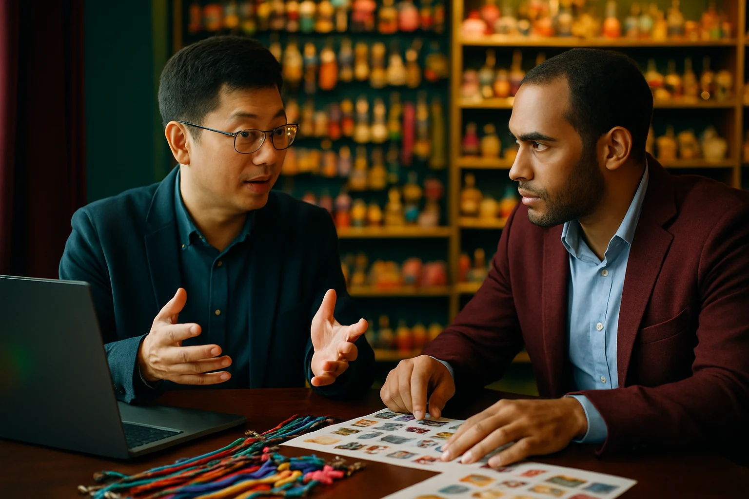 义乌供应商与海外买家通过1688平台进行跨境采购沟通场景