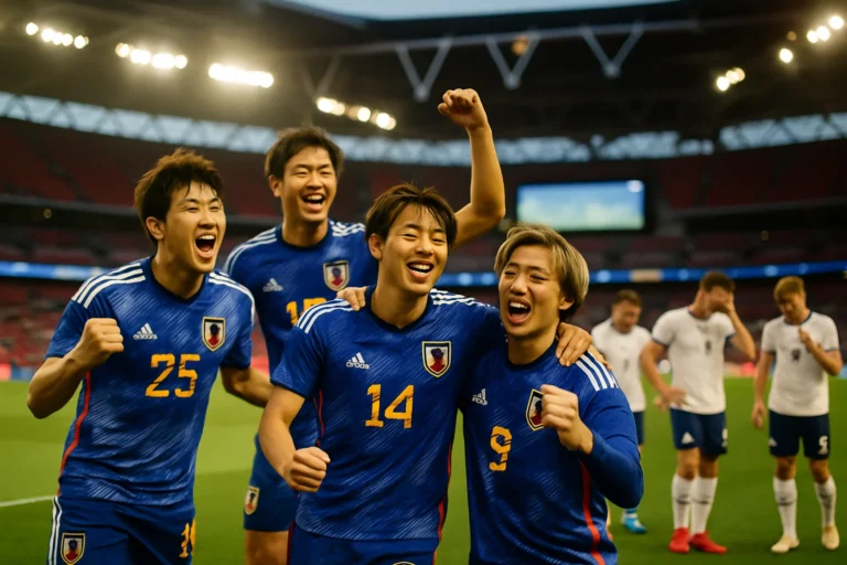 "อังกฤษบอล ทำลายสถิติ!" ญี่ปุ่นบุกเฉือนสิงโตถึงเวมบลีย์