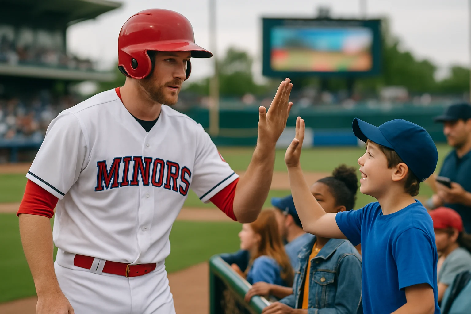 小聯盟球場外觀與售票亭的場景