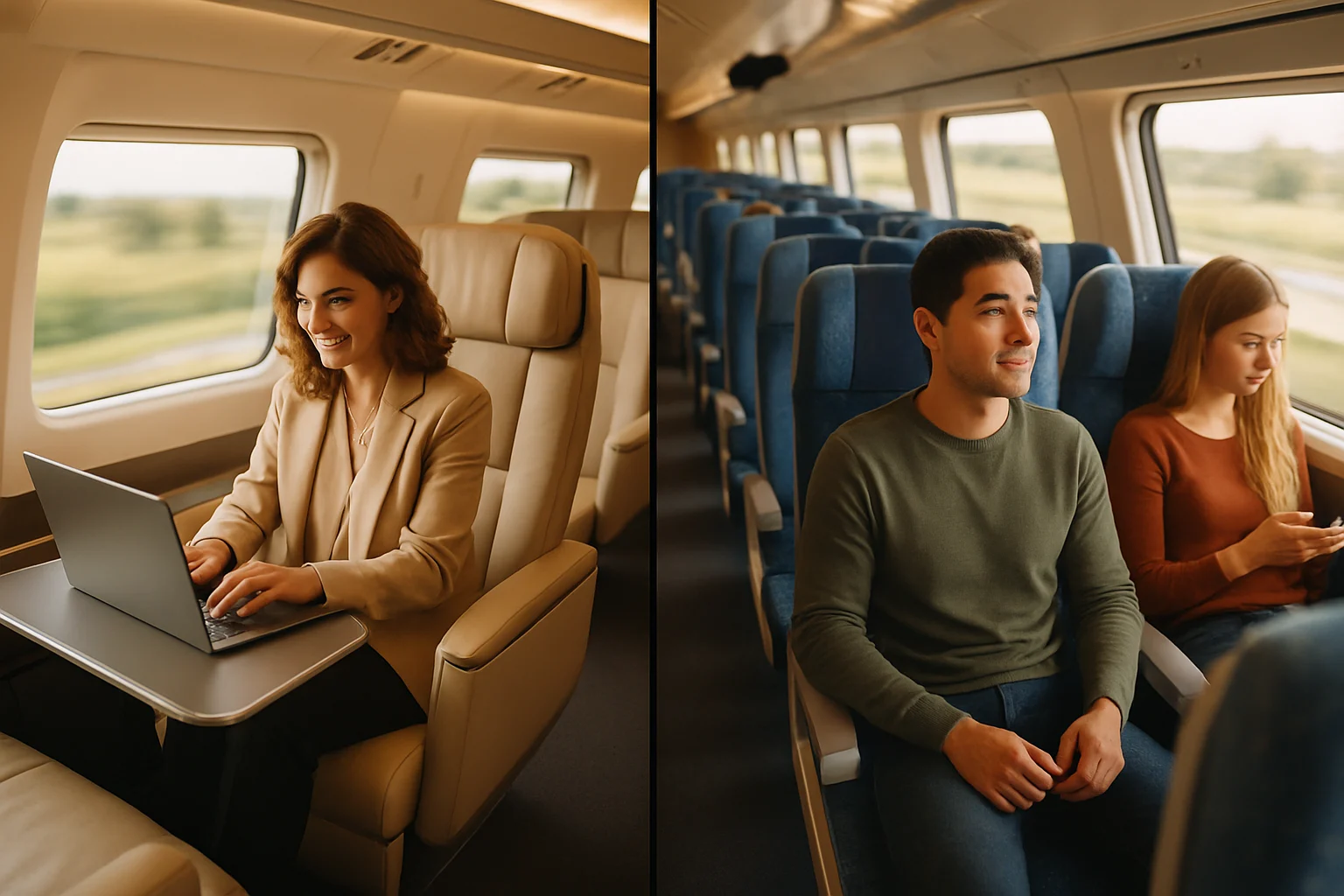 高鐵商務車廂與標準車廂座位配置對比圖