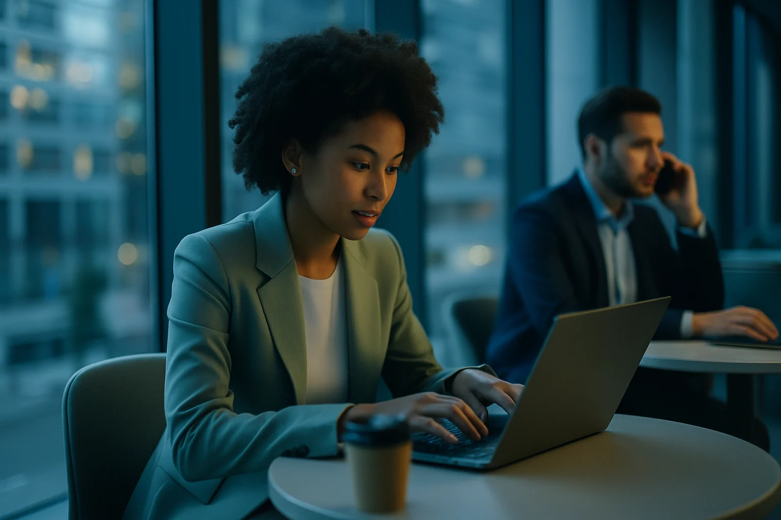 大阪府庁舎を背景に、吉村洋文氏が記者会見で真剣な表情を見せる