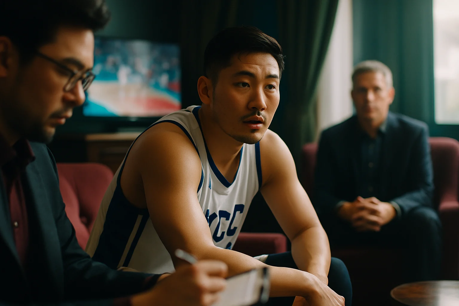 허훈 부산 KCC 이지스 유니폼 착용 후 코트에서 드리블하는 장면