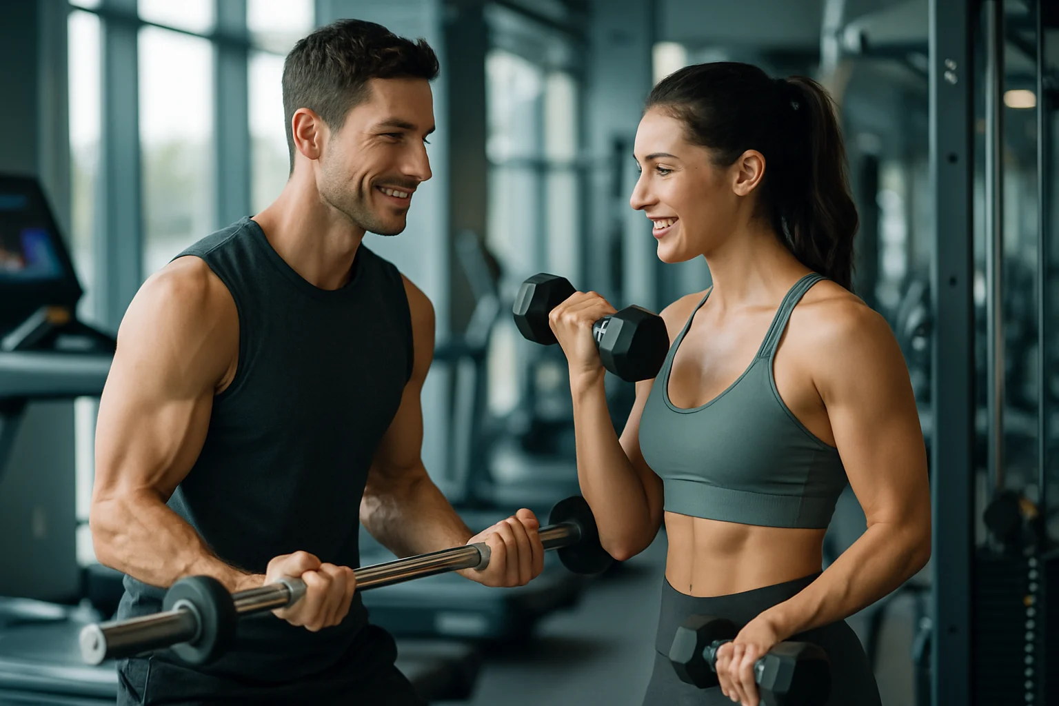 邓超和孙俪夫妇一起运动健身的日常生活场景