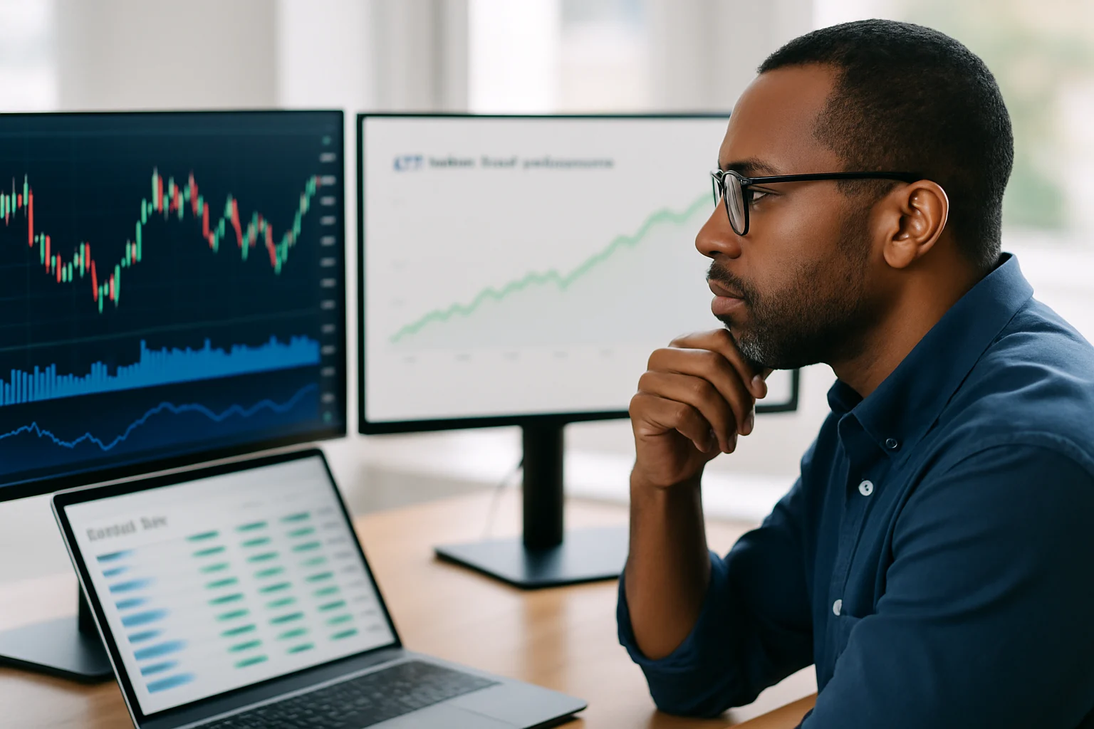 投資人使用手機APP查看S&P 500 ETF投資組合表現