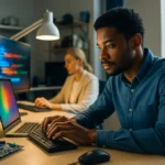 科技執法攝影機正在拍攝車輛違規行為的畫面