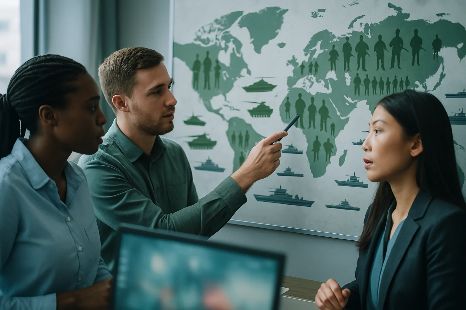 世界各國軍隊士兵排列比較示意圖,展示不同國家軍服與裝備差異