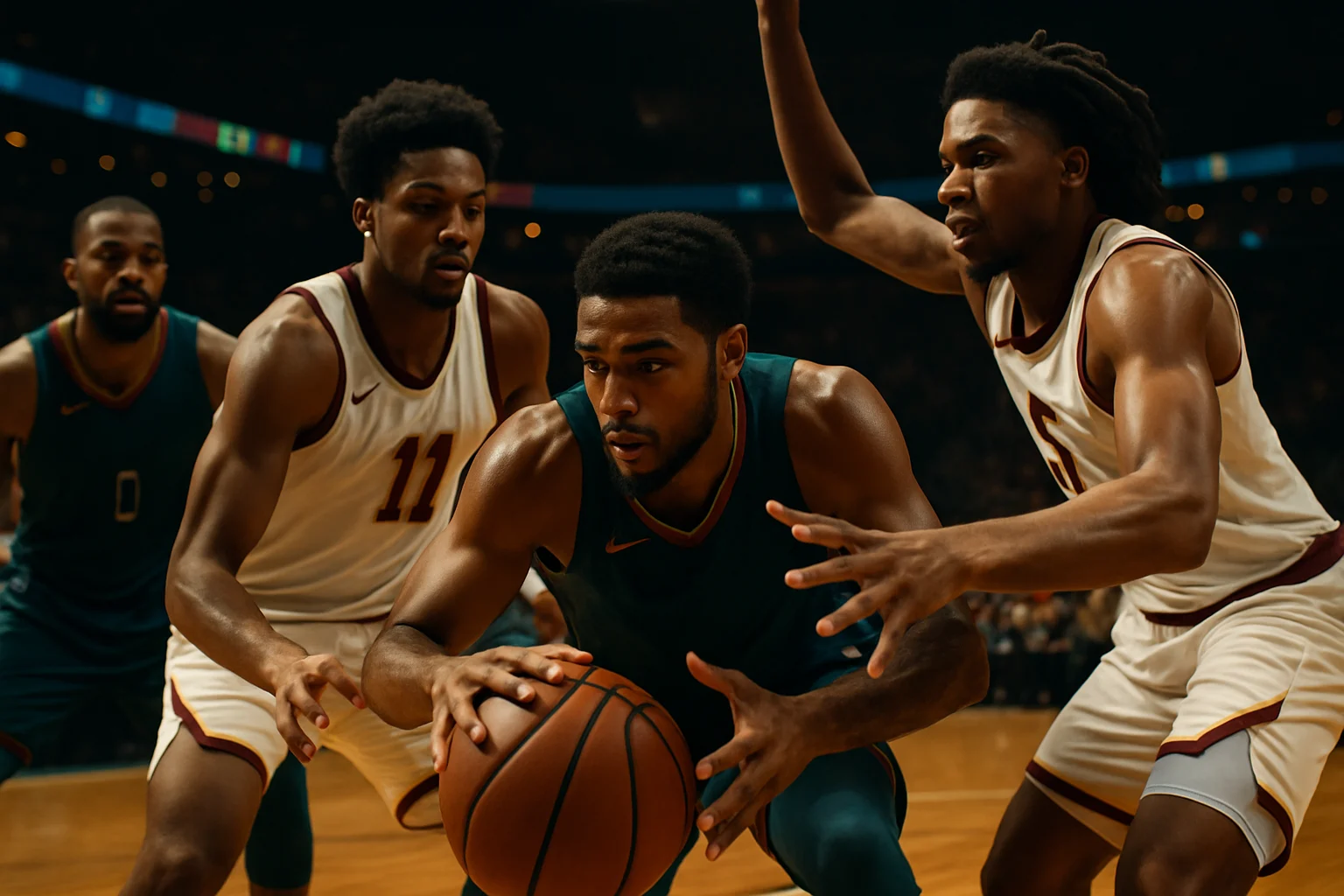 維克多溫班亞瑪在比賽中防守對手的精彩瞬間