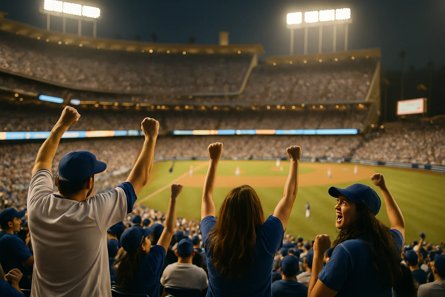 道奇球場主場比賽球迷滿座熱烈氣氛