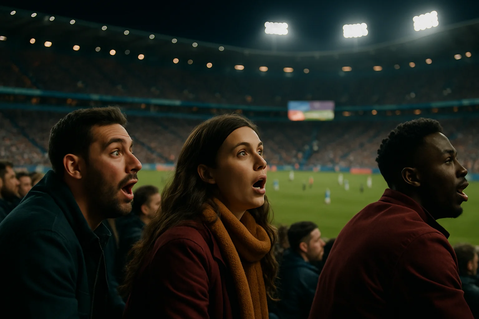 墨西哥城阿茲特克體育場內部球迷觀賽氣氛熱烈場景