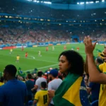 手機螢幕顯示FIFA World Cup 2026官方app賽程與比分介面