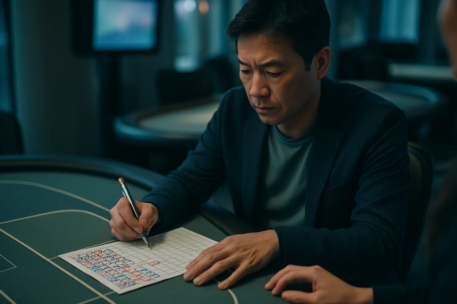 百家樂路單五路示意圖,包含大路小路大眼路曱甴路眼鏡路走勢記錄