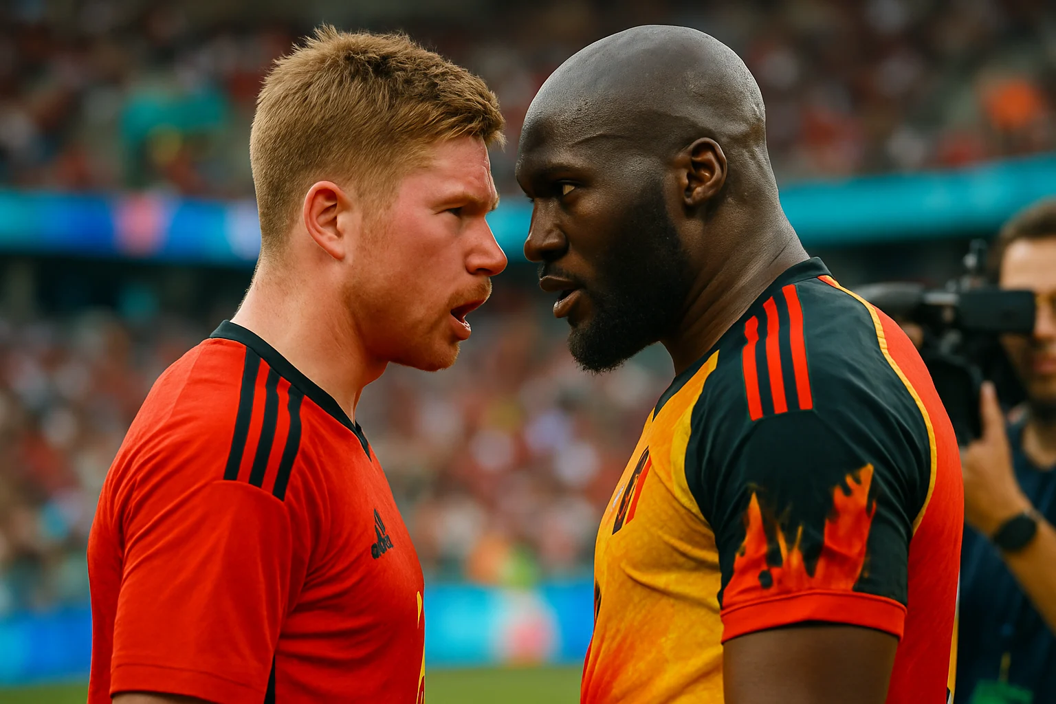 Kevin De Bruyne and Romelu Lukaku face-off during Napoli vs AC Milan tactical preparation