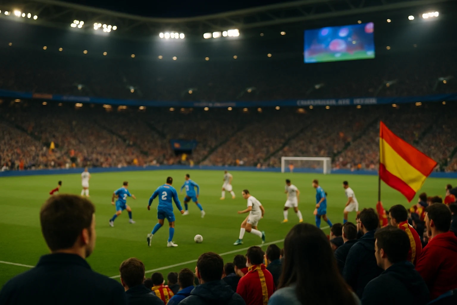 巴黎聖日耳曼球員在安菲爾德球場沮喪的表情,背景是利物浦球迷慶祝的場面