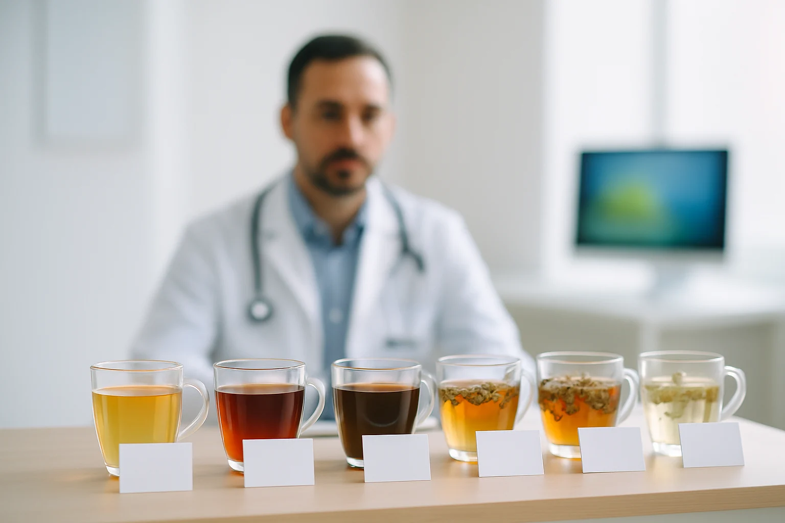 各种茶类和花草茶的对比展示图