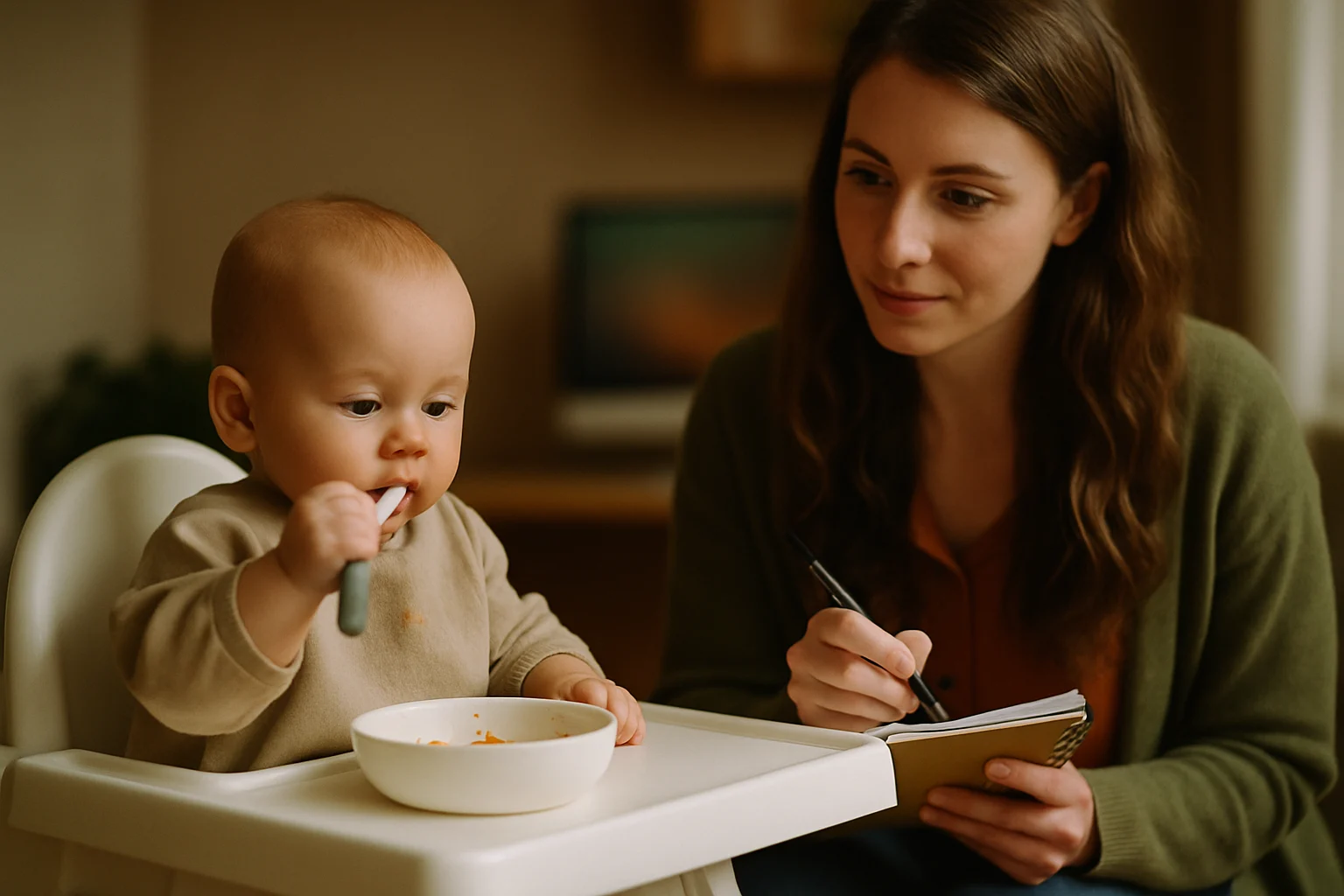 婴儿学习使用右手吃饭的训练过程示意图