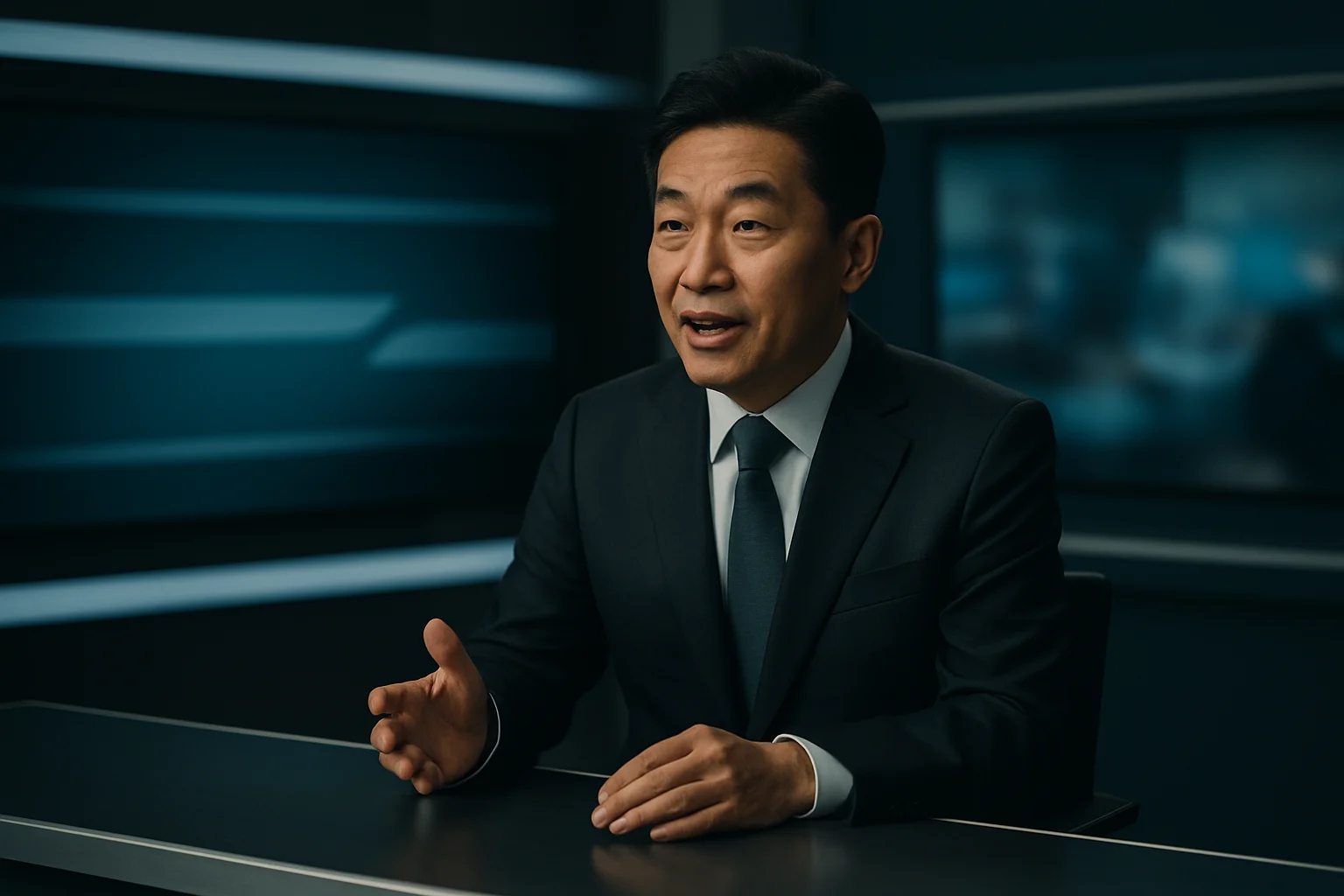 三立inews鄭知道了節目主持人鄭弘儀在攝影棚主持財經時事評論