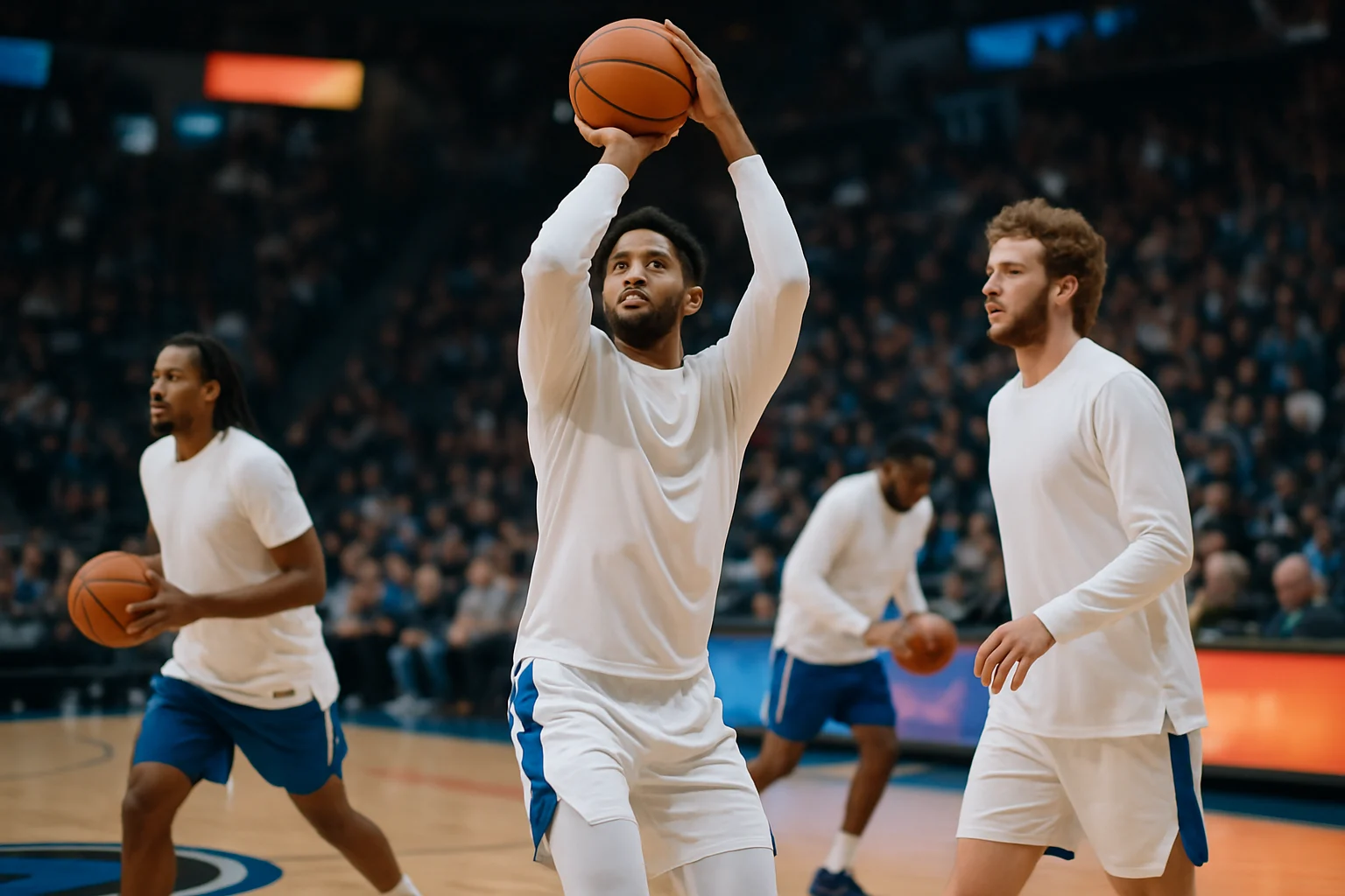 勇士三巨頭在季後賽賽前熱身