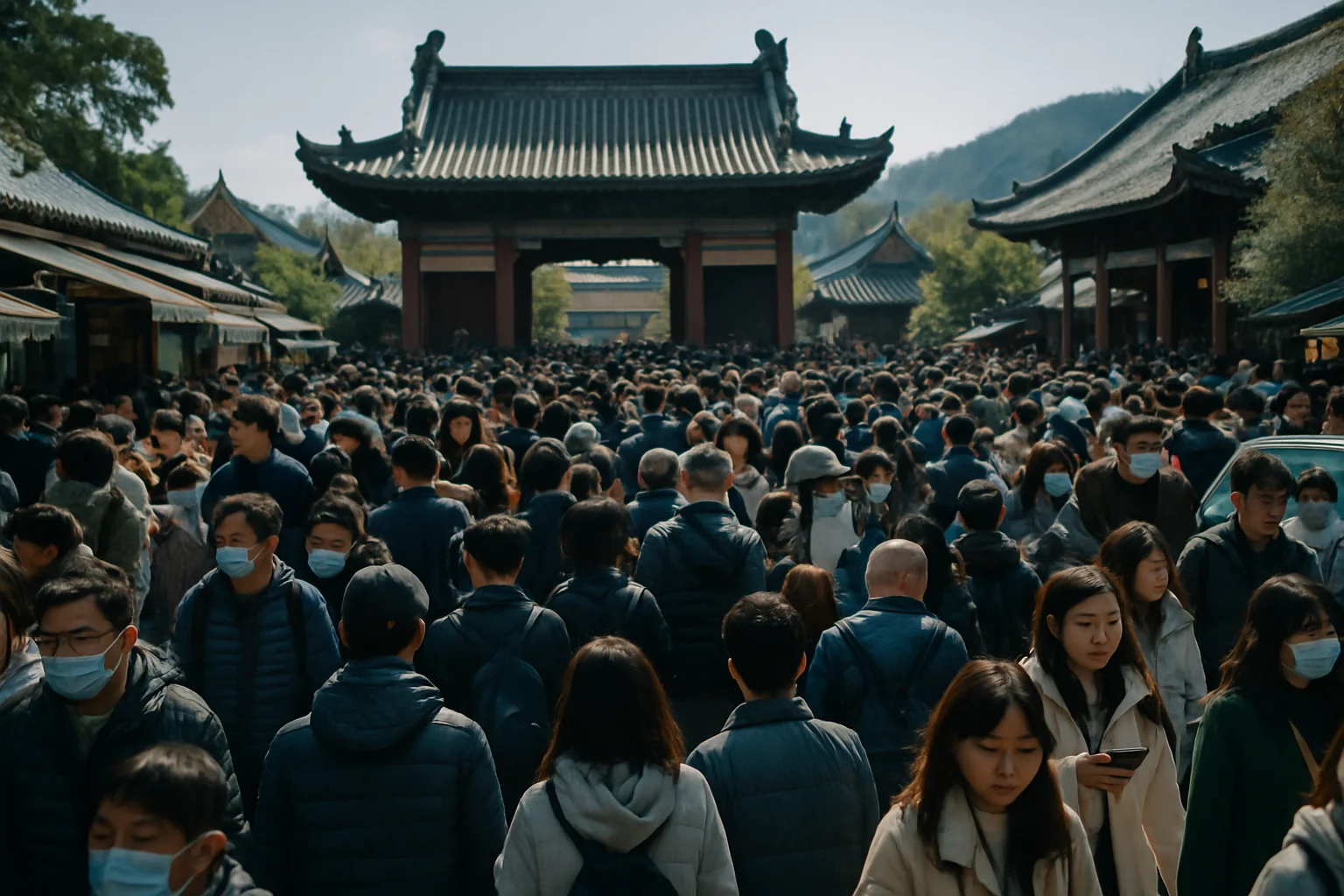 清明假期全国各地景区人潮涌动的热闹场面