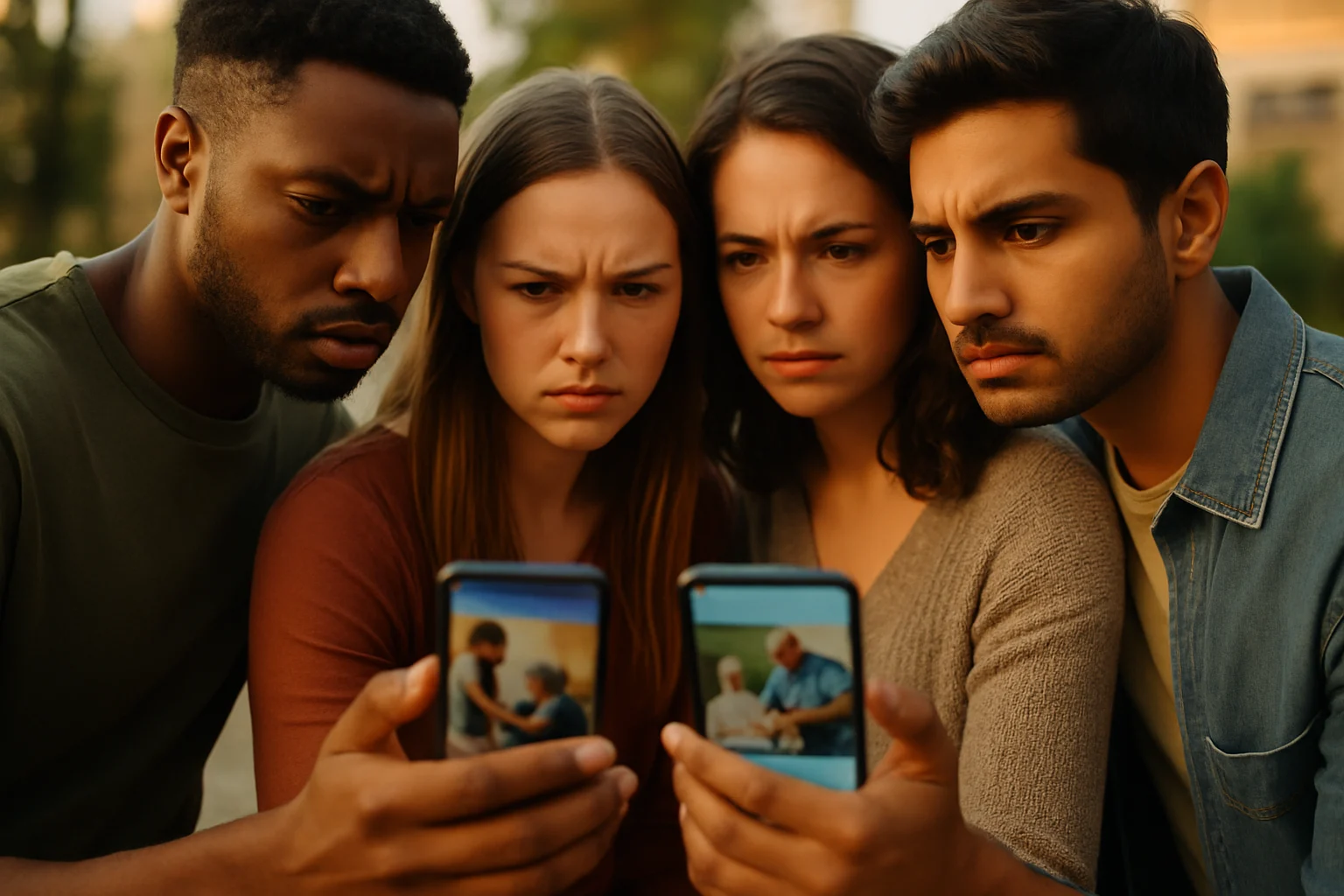 年轻人在地铁站帮助老人使用手机买票的温馨场景