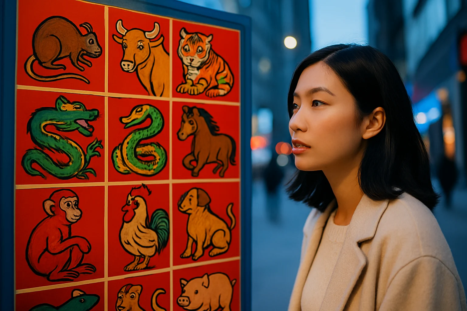 12生肖每月運勢判讀示意圖,流月地支與生肖互動關係說明