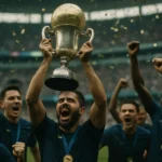 2026美加墨世界盃分組抽籤現場，48支球隊名牌排列在舞台上