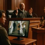 上海地铁站自动扶梯乘客站立乘梯场景，扶手旁张贴禁止行走安全须知