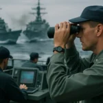 外军舰强闯 解放军军舰主炮上弹缠斗：事件还原，外军舰强闯 解放军军舰主炮上弹缠斗相關示意圖