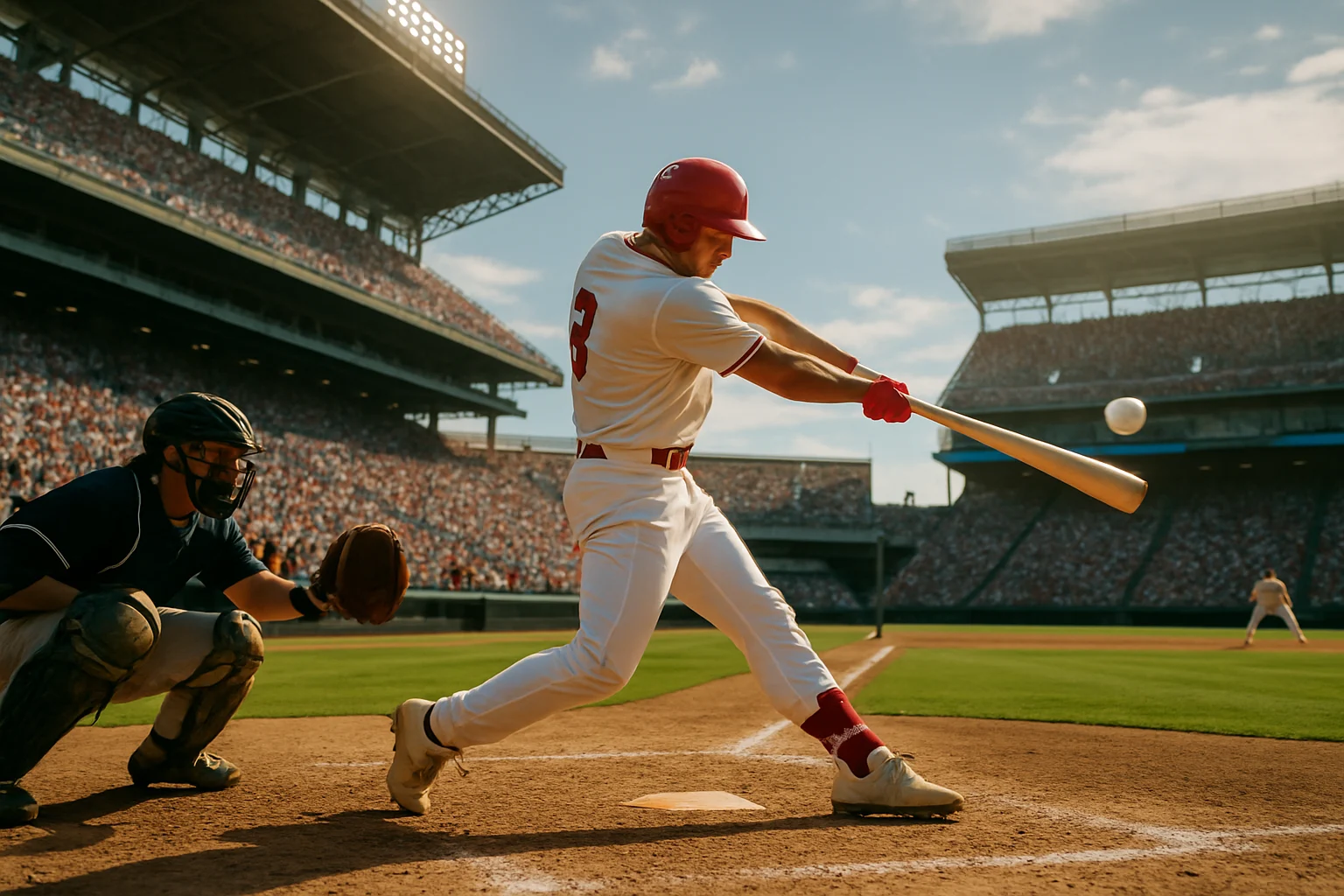 大谷翔平在道奇主場揮棒擊球的動作畫面