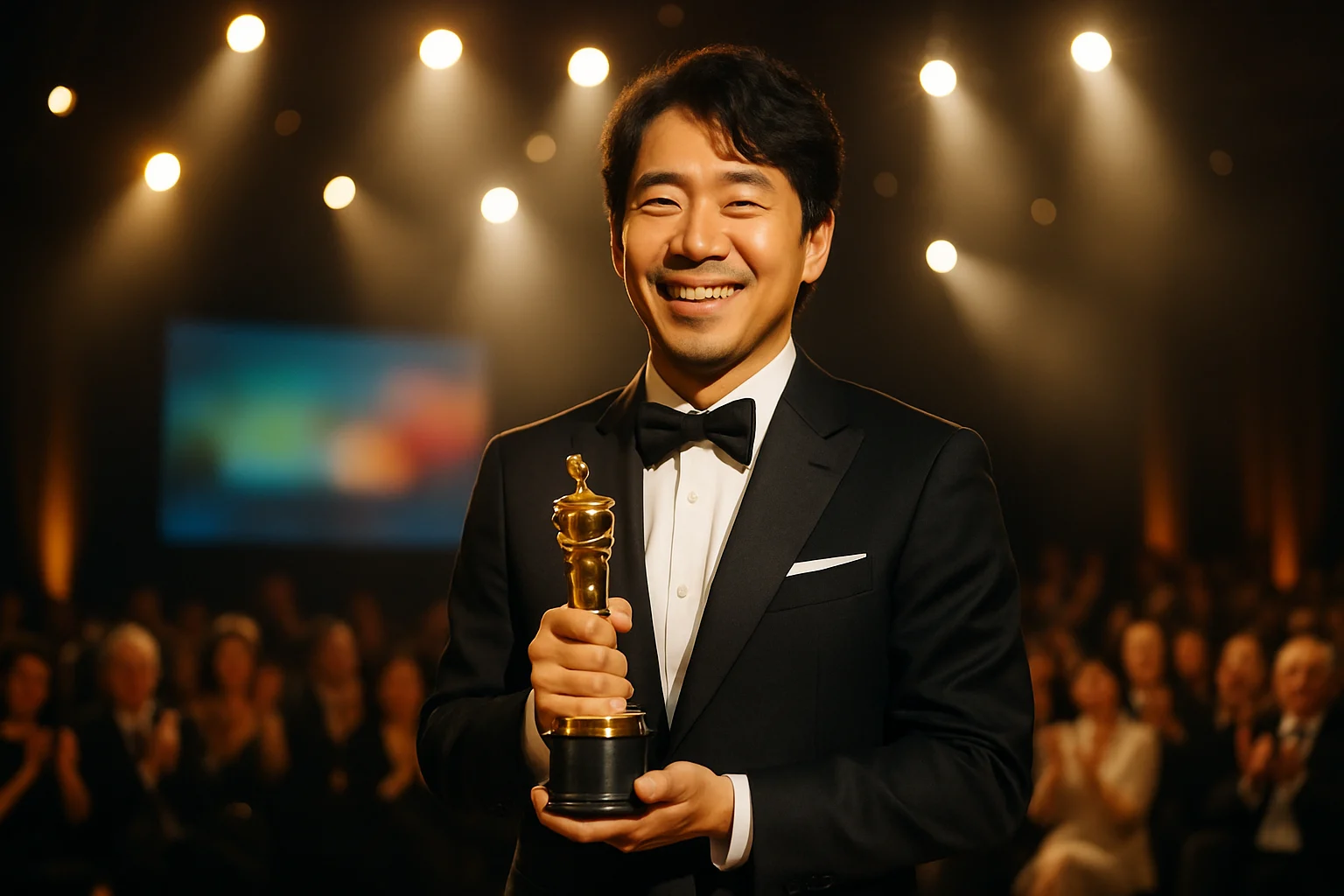 松坂桃李が国際映画祭で受賞する様子