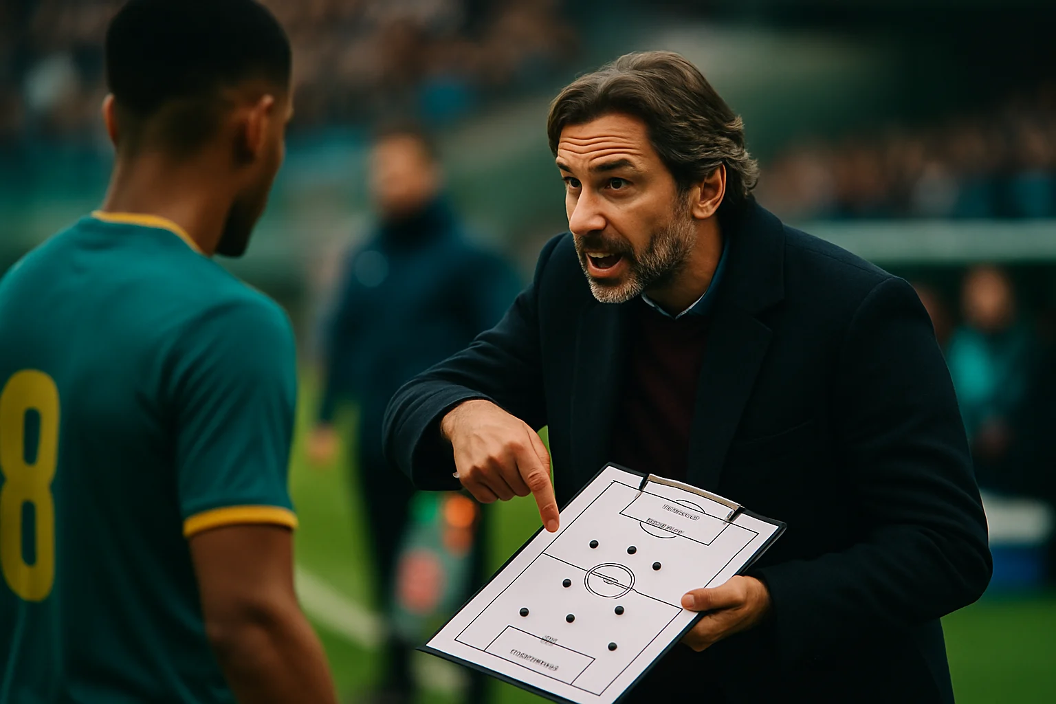 瓜迪奧拉在場邊指揮球隊戰術調整