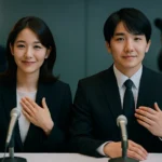 中島裕翔と新木優子の結婚発表記者会見の様子