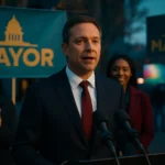 黃世杰在民進黨桃園市長提名記者會上發表政見