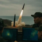 北朝鮮ミサイル発射の瞬間を捉えた衛星画像と軌道分析図