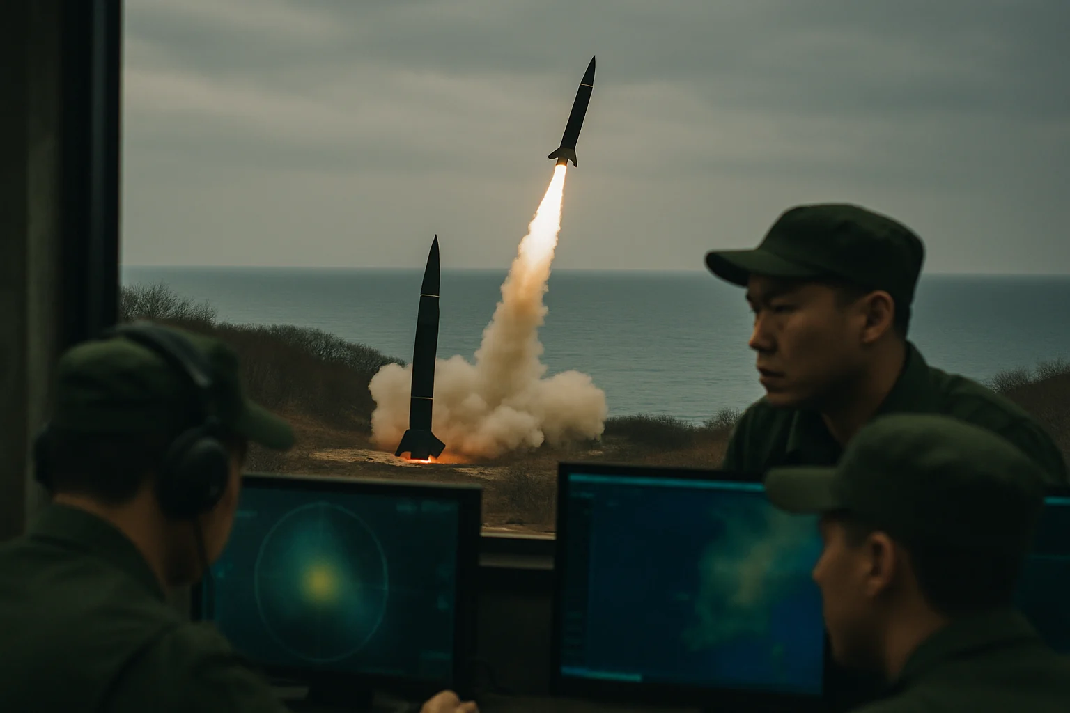 北朝鮮ミサイル発射の瞬間を捉えた衛星画像と軌道分析図