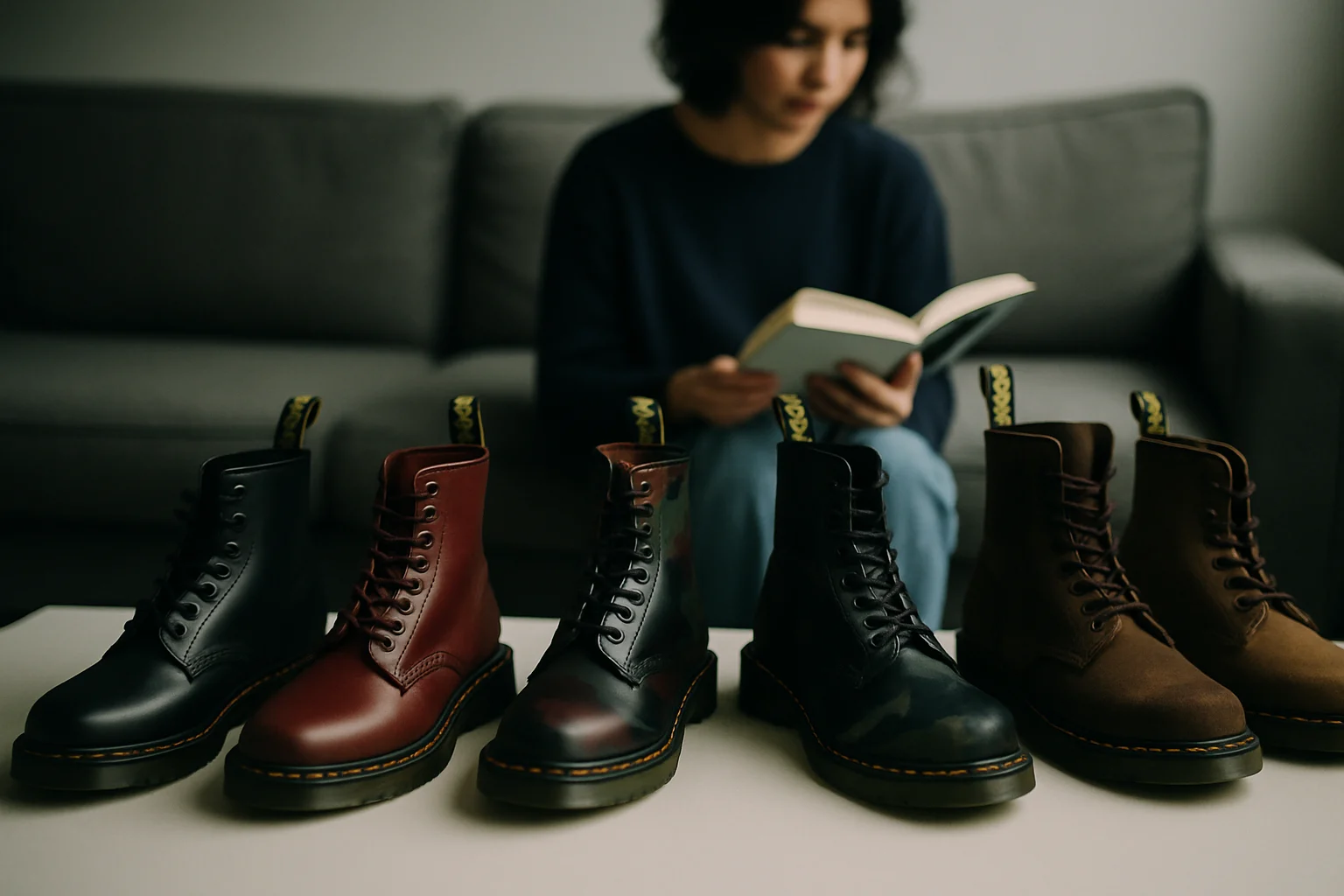 各款經典馬丁鞋並排展示比較圖