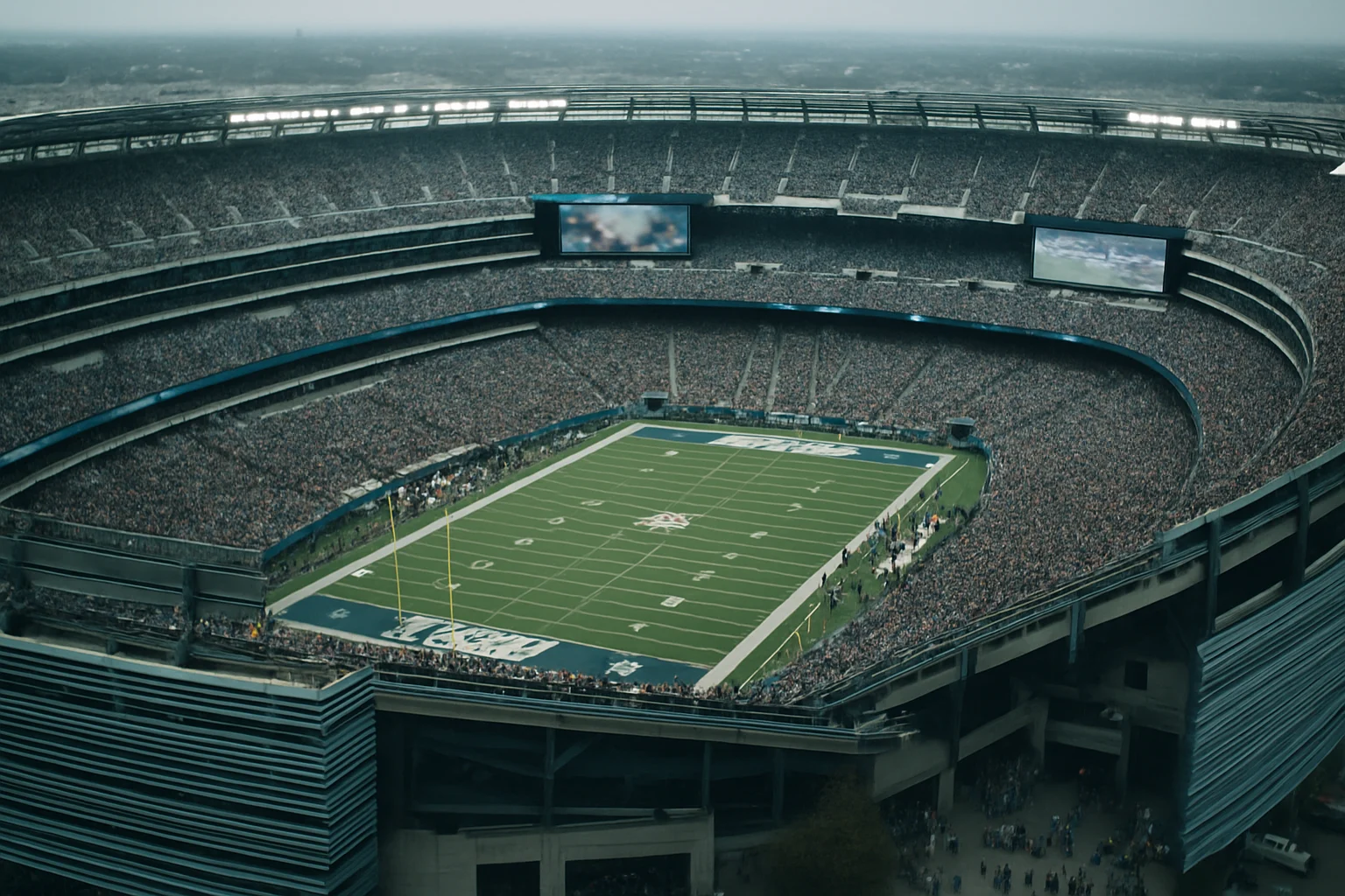 Sân MetLife Stadium nhìn từ trên cao tại East Rutherford New Jersey — nơi diễn ra Chung kết World Cup 2026 với sức chứa gần 82.500 chỗ ngồi