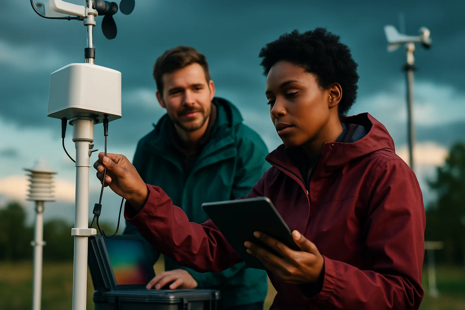 交通部中央氣象署總部大樓外觀與現代化氣象觀測設備