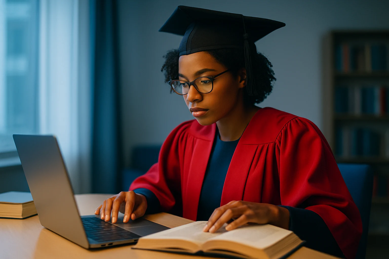 博士生在实验室同时学习人工智能课程的场景