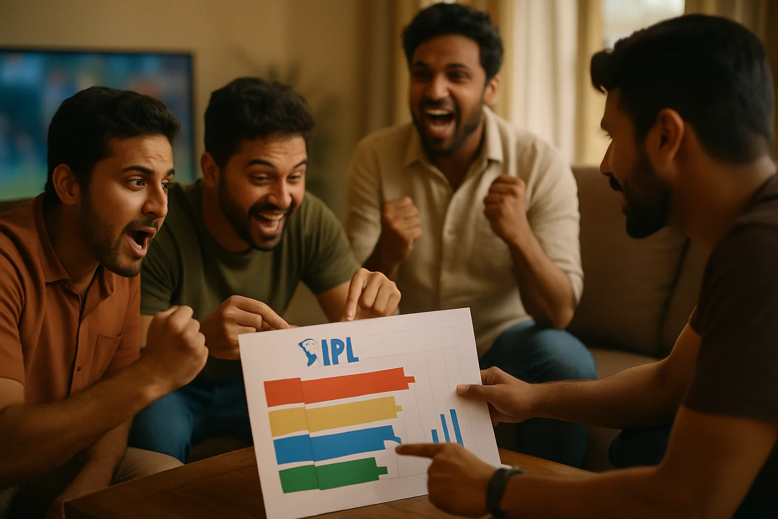 IPL 2026 playoff race visualization showing top 4 contenders and their NRR comparison chart