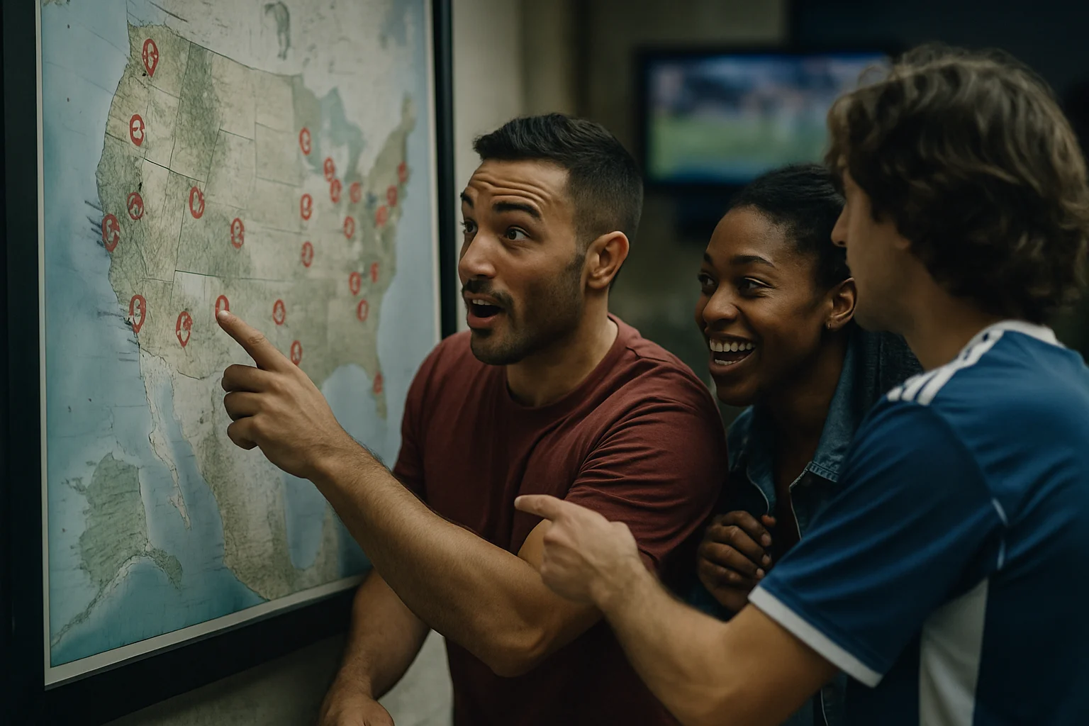 Bản đồ 16 thành phố đăng cai World Cup 2026 tại Mỹ, Canada và Mexico - giải vô địch bóng đá thế giới lần thứ 23