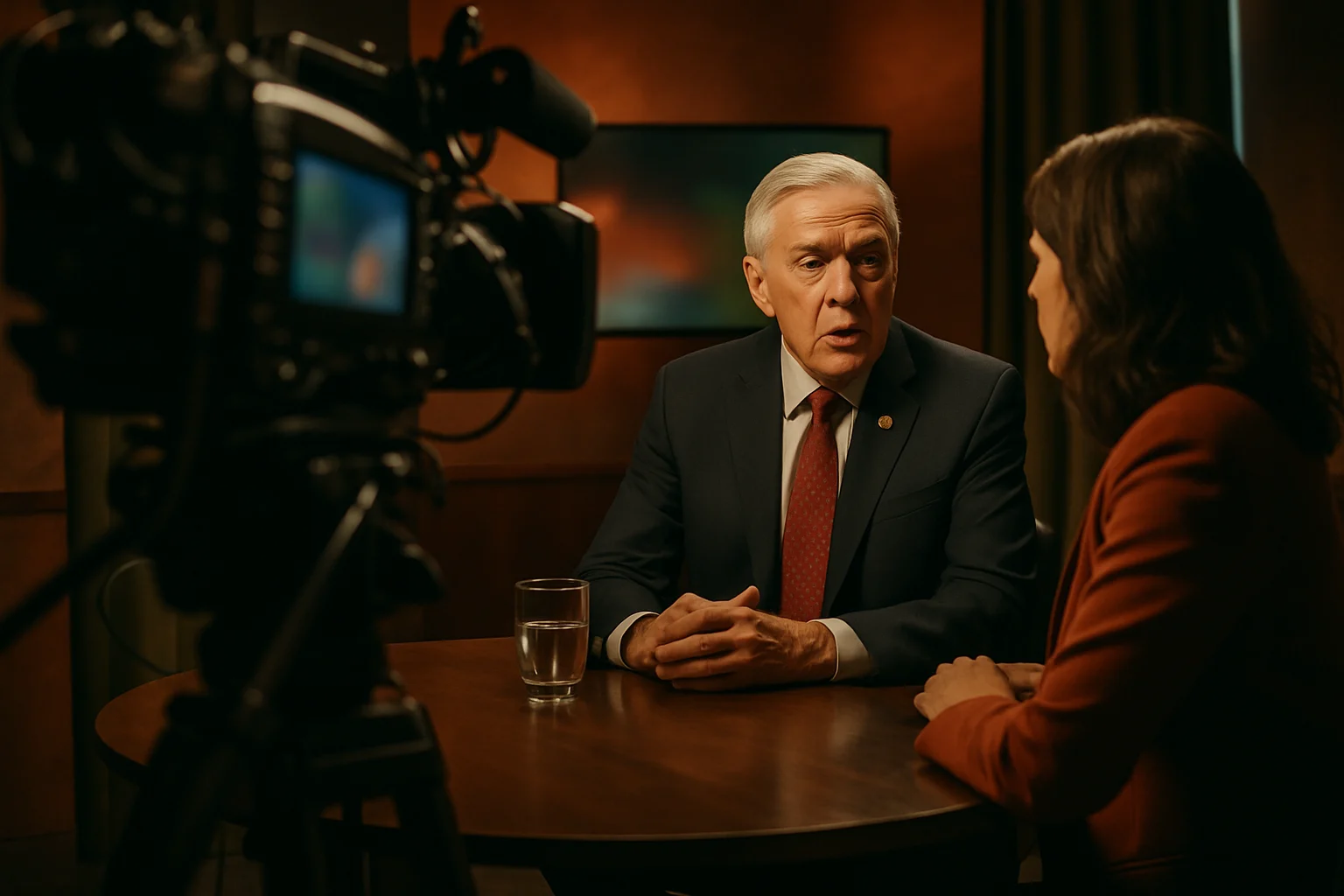 墨西哥参议院亚太委员会主席波列文斯基就日本历史责任问题接受央视采访的画面