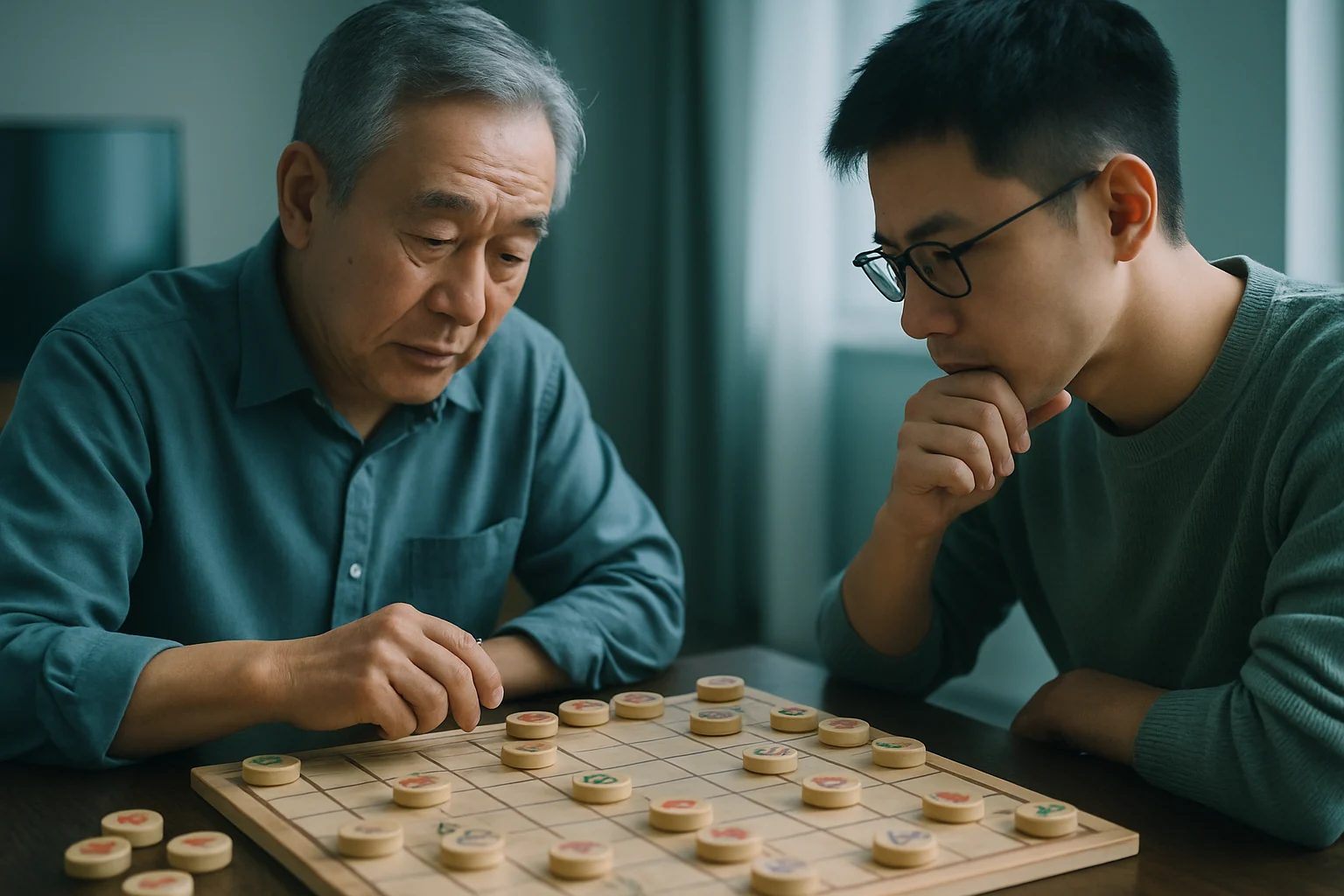 象棋殘局示意圖,紅方車馬炮對黑方將士象的對弈局面