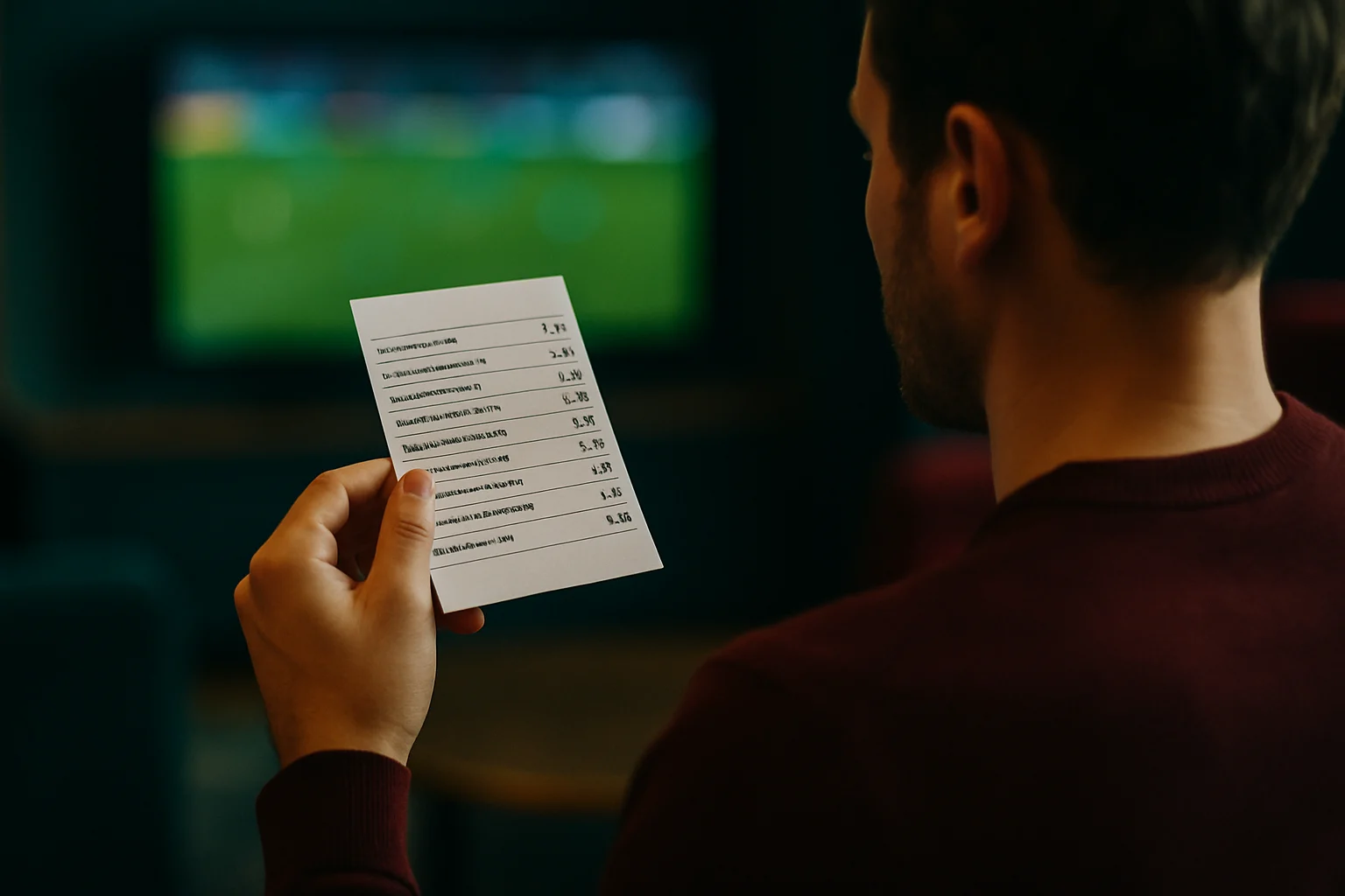 新手玩家在電腦前研究運彩分析資料和社群討論內容