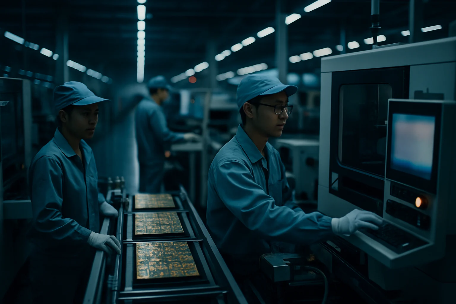 景碩ABF載板生產線工廠內部作業情況