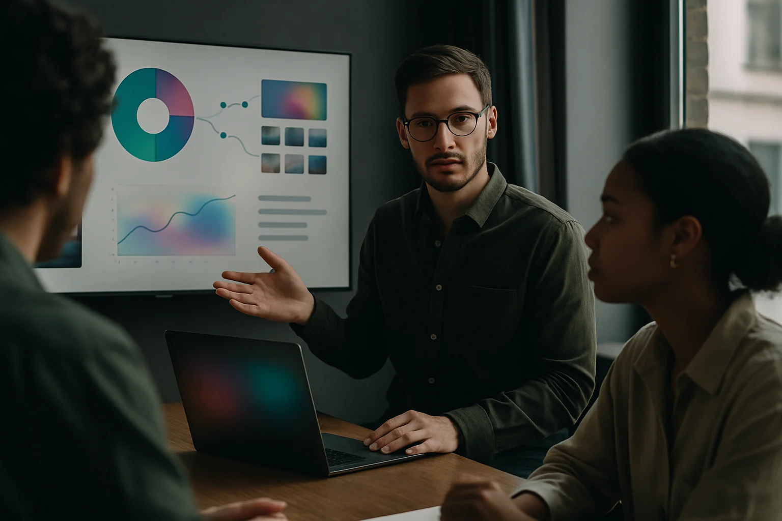 Claude Design 介面截圖,顯示使用者輸入主題後自動生成的簡報範本