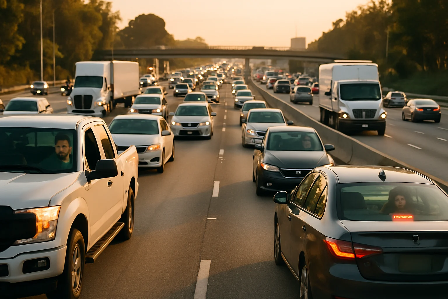 清明假期高速公路车流密集场景，展现假期首日交通出行近3亿人次的壮观景象