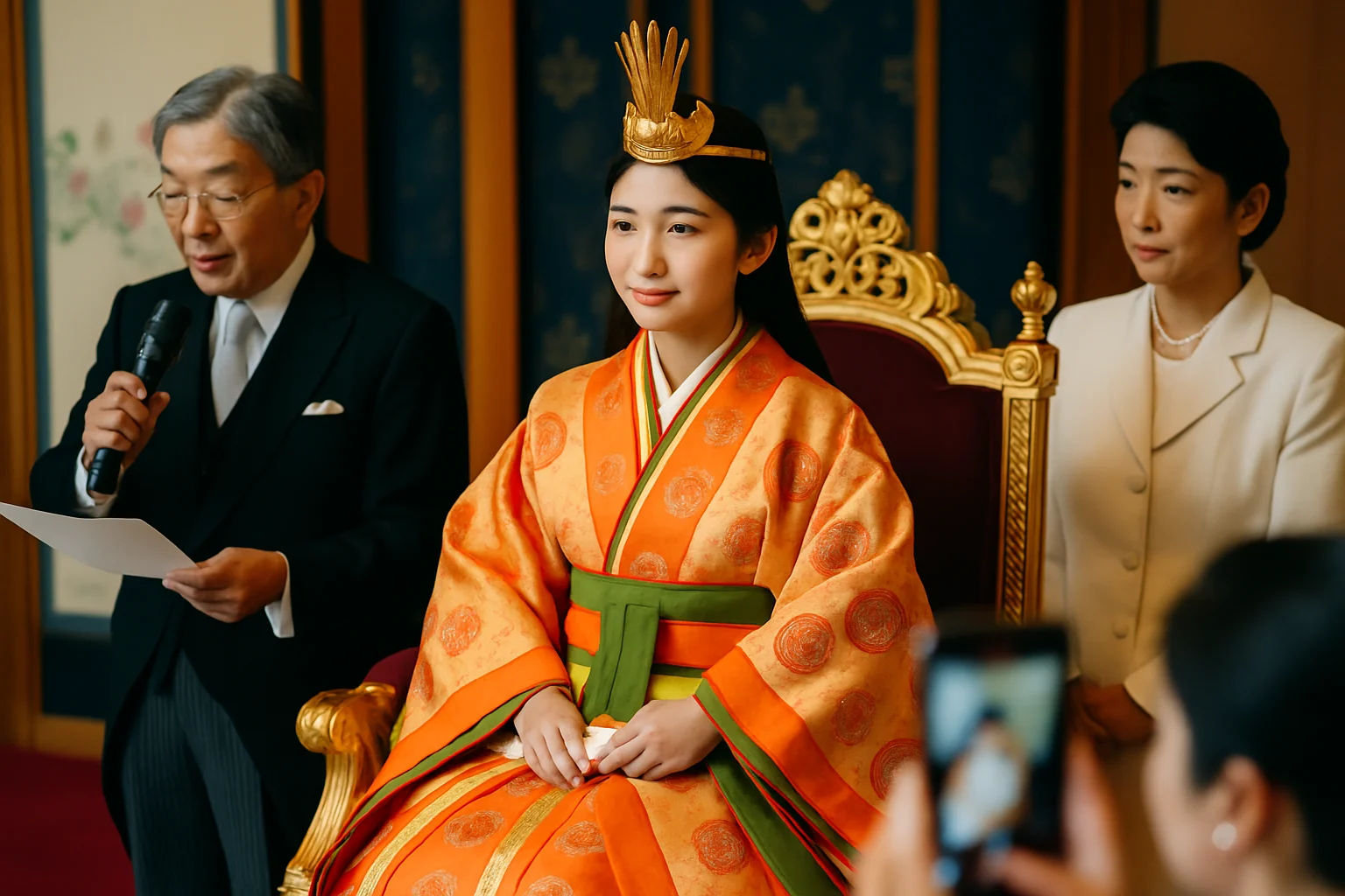 悠仁親王の成年式・加冠の儀の様子、宮殿での伝統的な装束姿